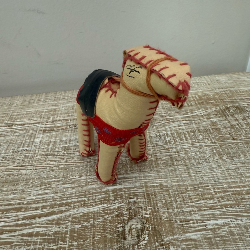 Vintage Stuffed Camel Figure, Folk Art., Hand Stitched, 5"